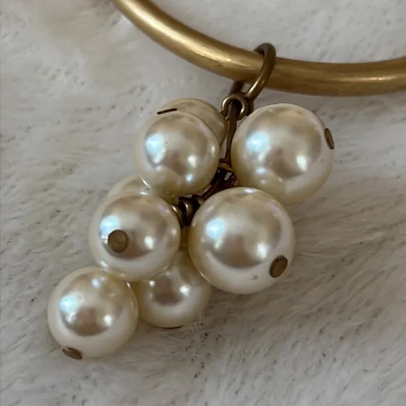 80’s Vintage DKNY gold and pearl bracelet - Picture 2 of 4